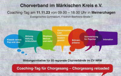 Coaching-Tag für Chorgesang – Chorgesang reloaded am 11.11.23